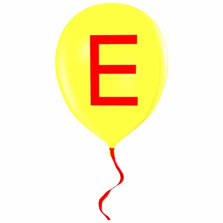 Letter E on balloonの写真素材