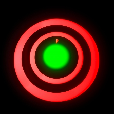 In apple target isolated on blackの写真素材