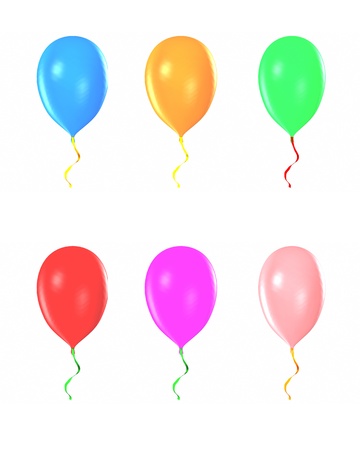 Multicolored balloons isolated on whiteの写真素材