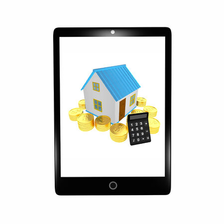 Isolated black tablet pcの写真素材