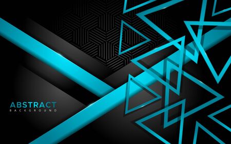 Modern blue with shine triangle shape background. abstract geometric shape background