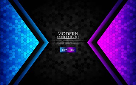 Abstract 3D dark background with purple and blue gradient. Decorative element for design.のイラスト素材