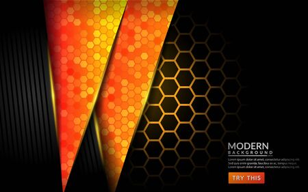 Modern abstract tech orange background. Futuristic technology background designのイラスト素材