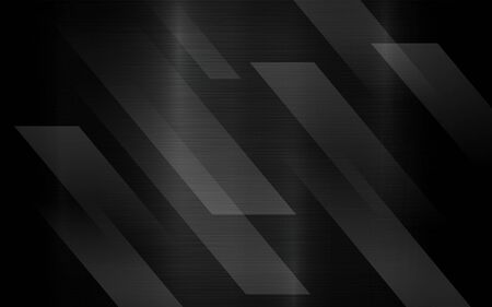 Black brush metal abstract geometric background with transparency abstract layer. modern geometric technology. Vector design.のイラスト素材
