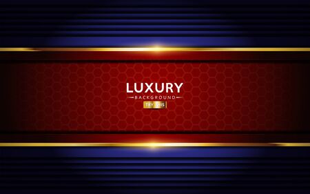 luxurious navy blue with red background combine with golden lines. elegant modern background. eps vectorのイラスト素材