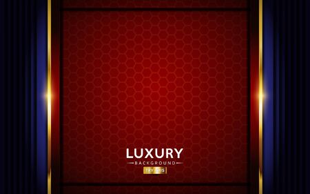 luxurious navy blue with red background combine with golden lines. elegant modern background. eps vectorのイラスト素材