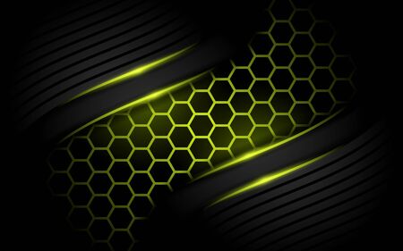 Modern tech abstract yellow background with shinny lines effect. Background template designs.のイラスト素材