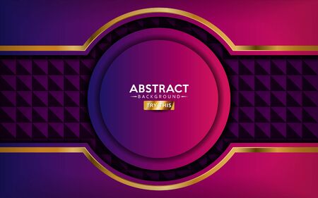 Modern magenta gradient background with golden lines. Abstract background template designs.のイラスト素材