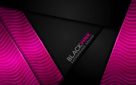 black and pink background combine with shinny textured effect. Modern background designのイラスト素材
