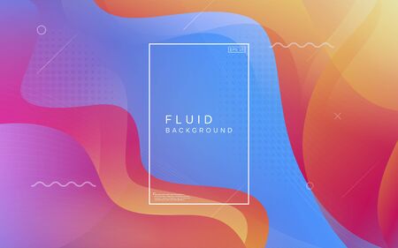 Colorful Modern fluid background. Abstract dynamic shapes composition. Eps10 vector.のイラスト素材