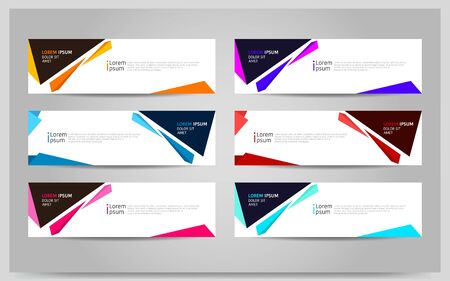 Colorful Banner background design set. modern abstract template design. Vector graphic illustrationのイラスト素材