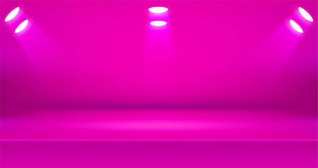 Empty colorful studio table room background ,product display with copy space for display of content design. Vector graphic illustrationのイラスト素材