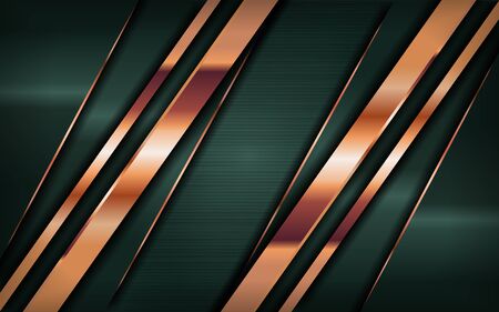 Luxury dark green background combine with golden bronze lines. Vector graphic illustrationのイラスト素材