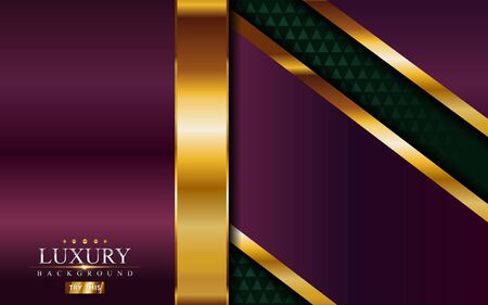 Purple and green with golden lines luxury background design. Vector graphic illustrationのイラスト素材