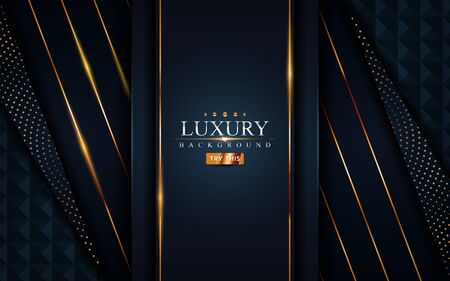 Modern dark navy background with golden bronze line. Vector graphic illustrationのイラスト素材