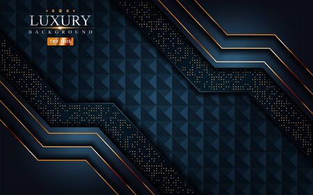 Modern dark navy background with golden bronze line. Vector graphic illustrationのイラスト素材