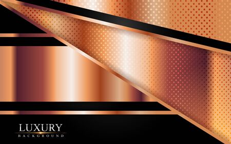 Luxury black modern background with abstract golden element. Vector graphic illustrationのイラスト素材