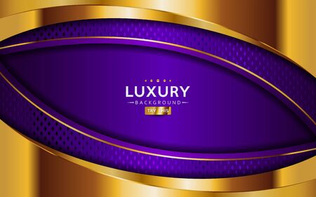 Luxury purple and golden lines background design. Vector graphic illustrationのイラスト素材