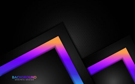 Modern black with colorful gradient futuristic background design. Vector graphic illustrationのイラスト素材