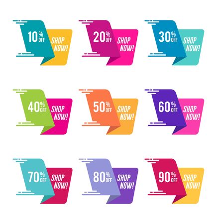 Discount sale symbol element with modern colorful shape design. Graphic template designのイラスト素材