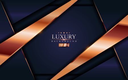 Luxury blue and golden lines background design. Graphic design element.のイラスト素材