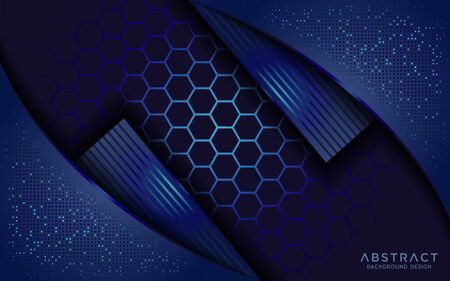 Modern dark blue futuristic background design. Graphic design element. Vector illustrationのイラスト素材