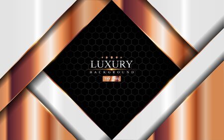 Luxury white and black modern background with abstract golden element. Vector illustrationのイラスト素材