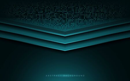 Abstract dark navy green with overlap texture layer background design. Graphic design element.のイラスト素材