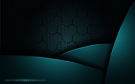 Abstract dark navy green with overlap texture layer background design. Graphic design element.のイラスト素材