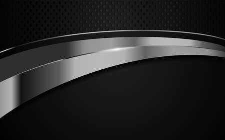 Creative luxury black and silver lines background design. Graphic design template. Vector illustrationのイラスト素材