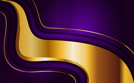 Creative luxury navy purple and golden lines background design. Graphic design template.のイラスト素材