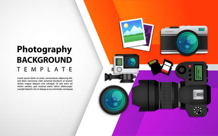 Creative modern background design based photography theme style. Graphic design element.のイラスト素材