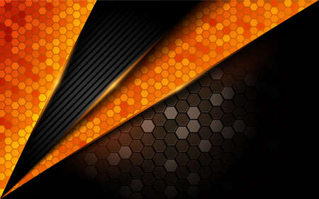 Modern dark abstract background with shinny orange composition. Graphic design element. Vector illustration.のイラスト素材