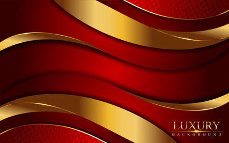 Luxury Red Background and Golden Lines Combination. Graphic Design Element.のイラスト素材