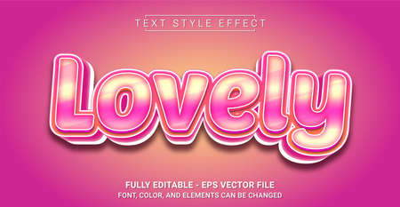 Lovely Text Style Effect. Graphic Design Element.のイラスト素材