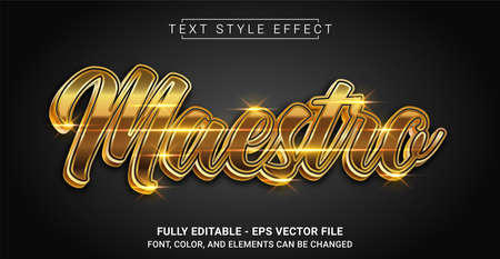 Golden Maestro Text Style Effect. Graphic Design Element.のイラスト素材