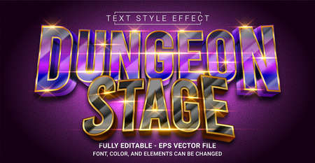 Dungeon Stage Text Style Effect. Editable Graphic Text Template.のイラスト素材