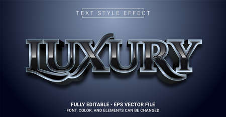 Black Luxury Text Style Effect. Editable Graphic Text Template.のイラスト素材