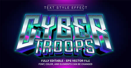 Cyber Troops Text Style Effect. Editable Graphic Text Template.のイラスト素材