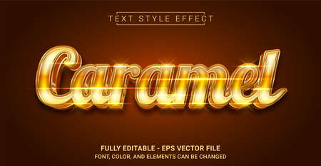 Caramel Text Style Effect. Editable Graphic Text Template.のイラスト素材