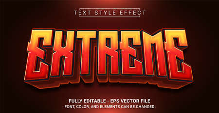 Extreme Text Style Effect. Editable Graphic Text Template.のイラスト素材