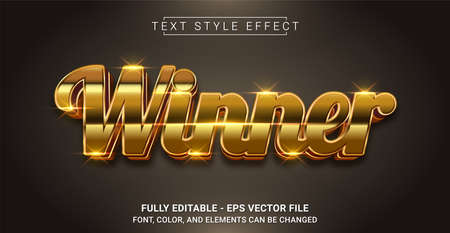 Winner Text Style Effect. Editable Graphic Text Template.のイラスト素材