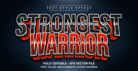 Strongest Warrior Text Style Effect. Editable Graphic Text Template.のイラスト素材