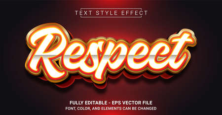 Respect Text Style Effect. Editable Graphic Text Template.のイラスト素材