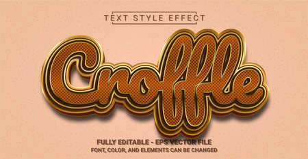 Croffle Text Style Effect. Editable Graphic Text Template.のイラスト素材