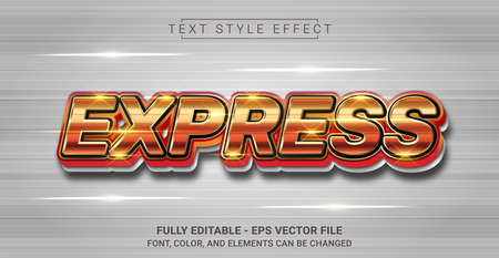Express Text Style Effect. Editable Graphic Text Template.