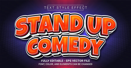 Stand Up Comedy Text Style Effect. Editable Graphic Text Template.のイラスト素材