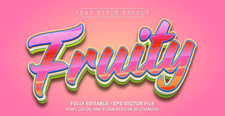 Fruity Text Style Effect. Editable Graphic Text Template.