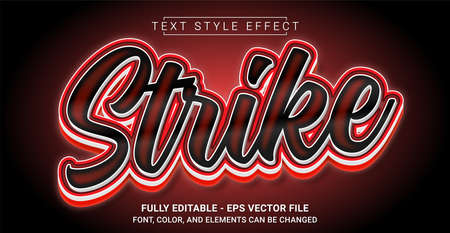 Strike Text Style Effect. Editable Graphic Text Template.のイラスト素材