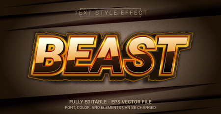 Beast Text Style Effect. Editable Graphic Text Template.のイラスト素材
